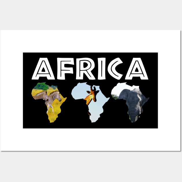 African Wildlife Continent Trio Wall Art by PathblazerStudios